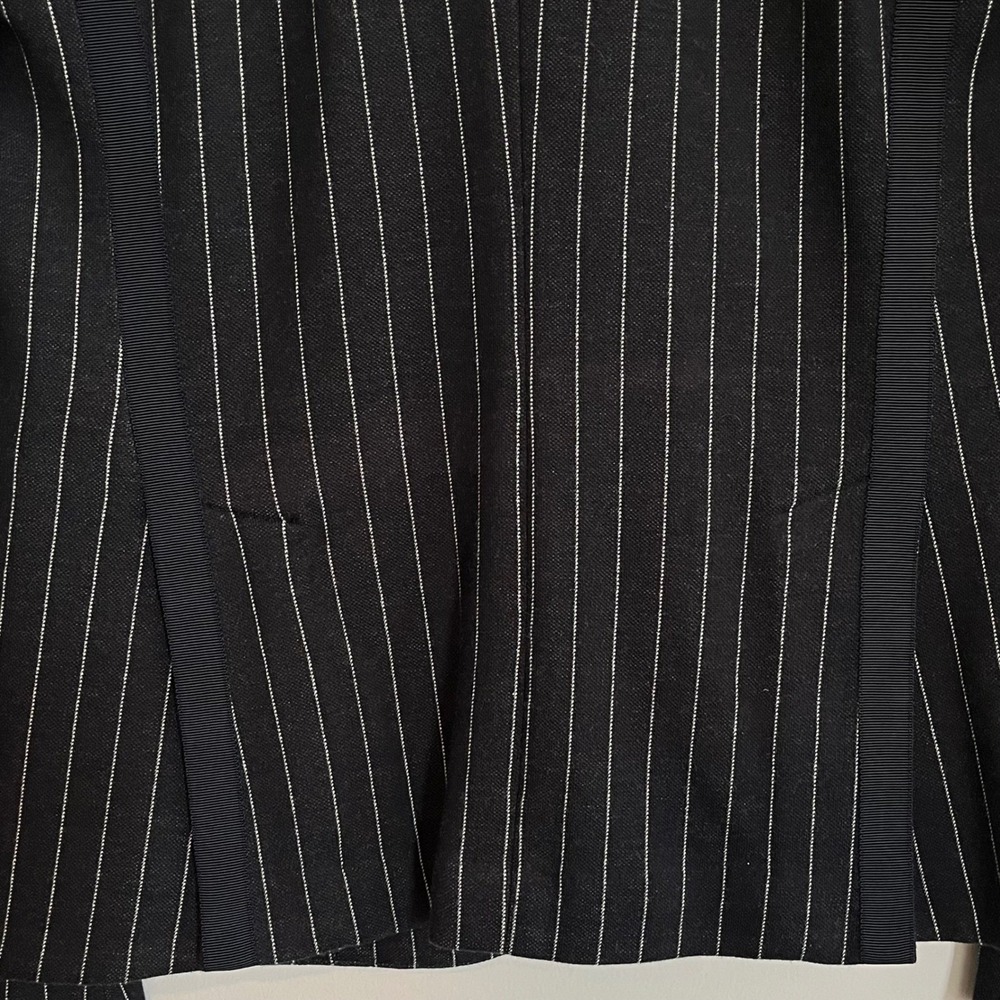 Rag & Bone Women's Black White Pinstripe Cotton Knit Blazer Jacket Size 4 - Picture 6 of 10